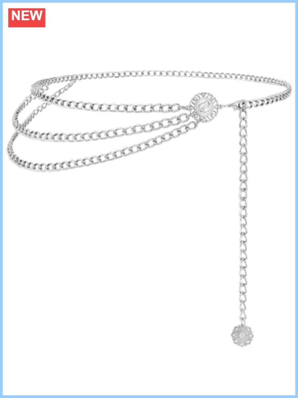 Multilayer Metal Chain Belt Adjustable Waist Chain Dress Accessory